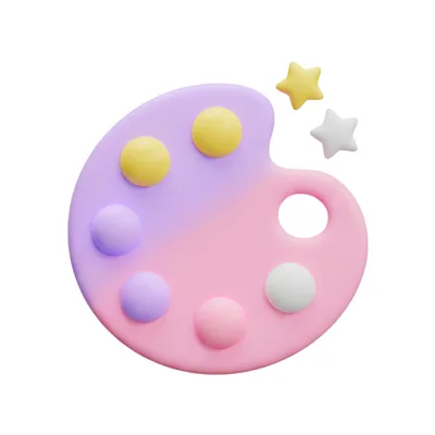 パレットと星の3Dアイコン